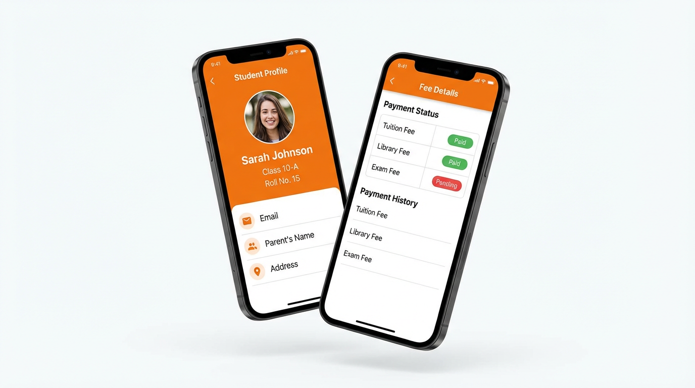 Student Profile & Fee Details App Screen