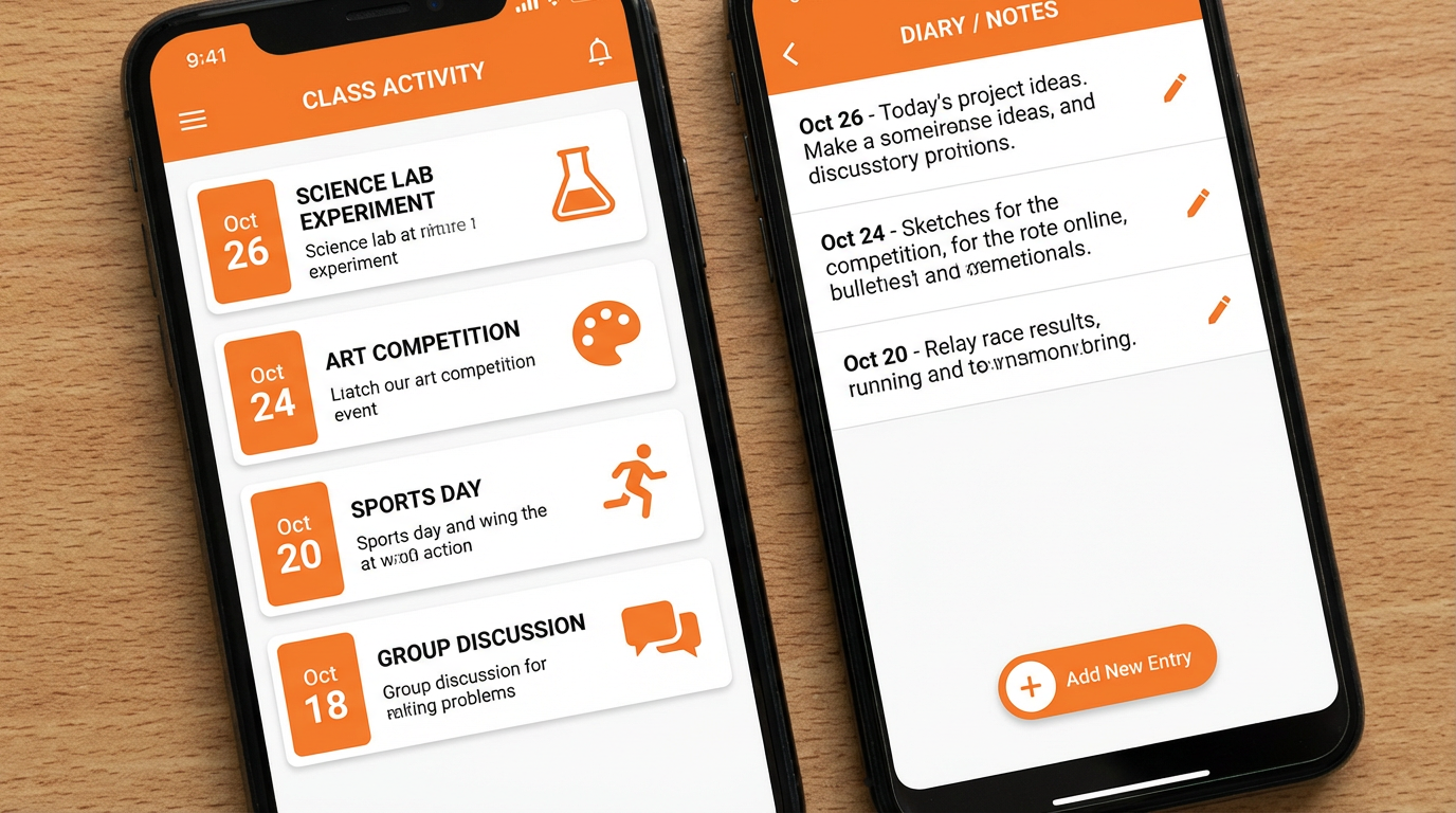 Class Activity & Diary App Screen